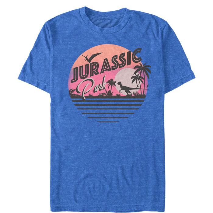 fifth sun Men's Jurassic Park Retro Postcard T-Shirt
