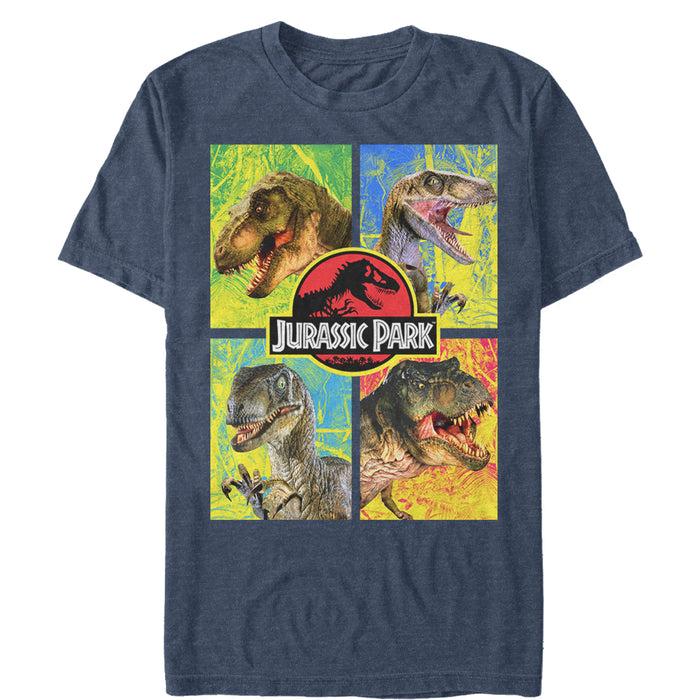 fifth sun Men's Jurassic Park T. Rex and Velociraptor T-Shirt