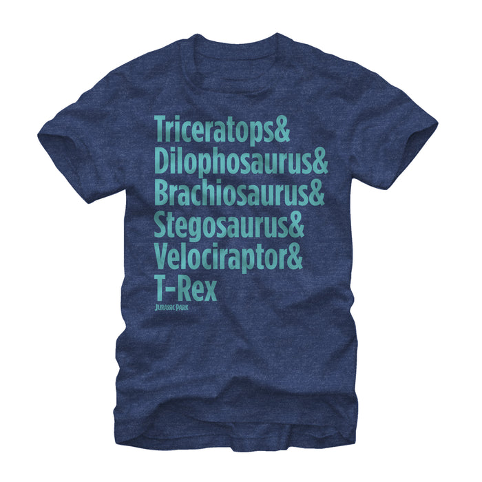 fifth sun Men's Jurassic Park Triceratops and Dilophosaurus T-Shirt