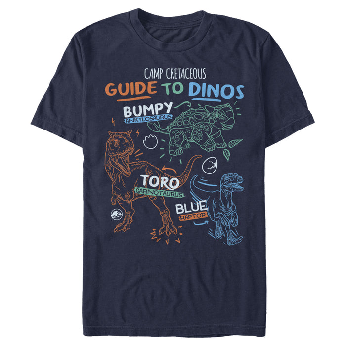 fifth sun Men's Jurassic World: Camp Cretaceous Guide to Dinos T-Shirt