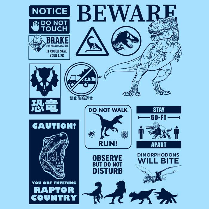 Fifth Sun Men's Jurassic World: Dominion Beware Dinosaur Message Collage T-Shirt