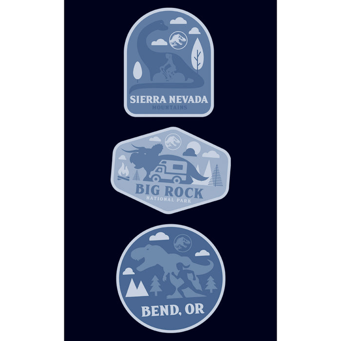 Fifth Sun Men's Jurassic World: Dominion Destination Travel Dinosaur Badges T-Shirt