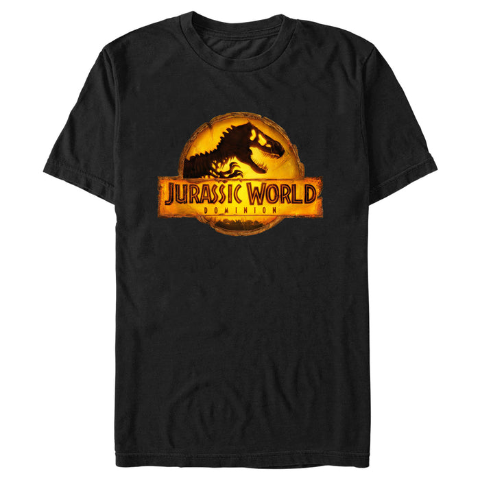fifth sun Men's Jurassic World: Dominion Glowing Dinosaur Logo T-Shirt