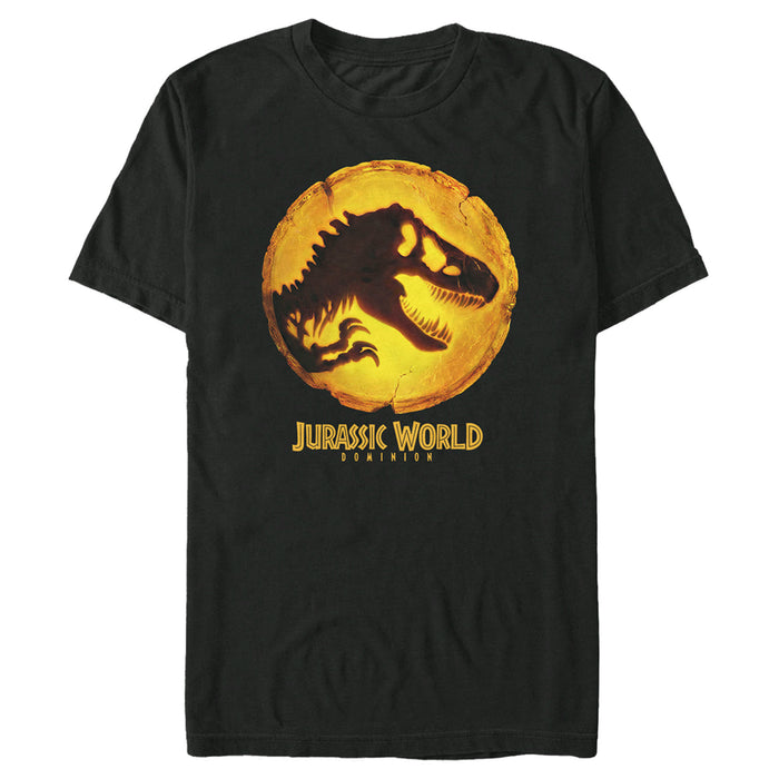 fifth sun Men's Jurassic World: Dominion Glowing T. Rex Dinosaur Logo T-Shirt