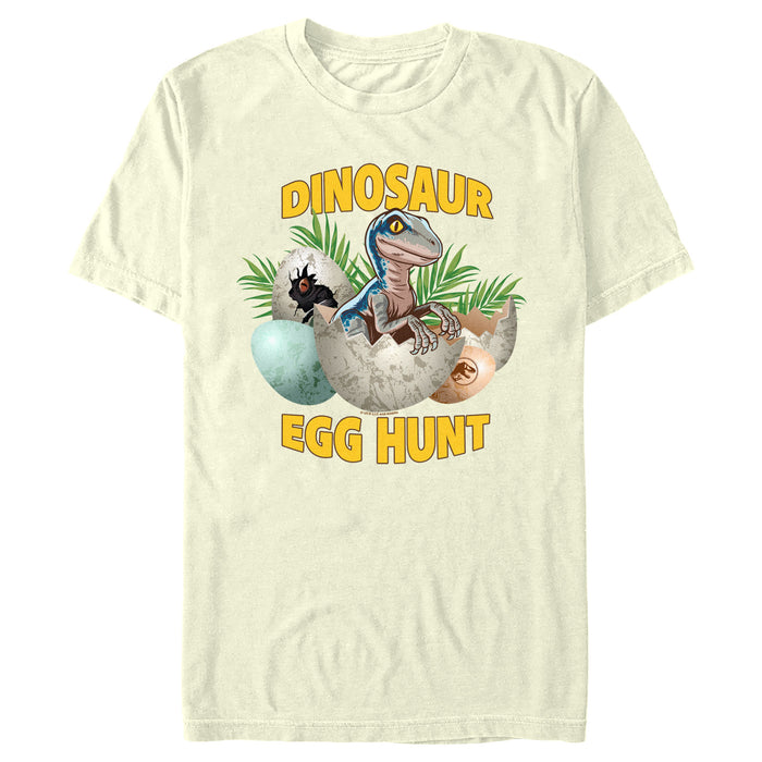 fifth sun Men's Jurassic World Easter Velociraptor Dinosaur Egg Hunt T-Shirt