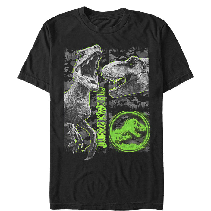 fifth sun Men's Jurassic World: Fallen Kingdom Camo Print Dinosaurs T-Shirt