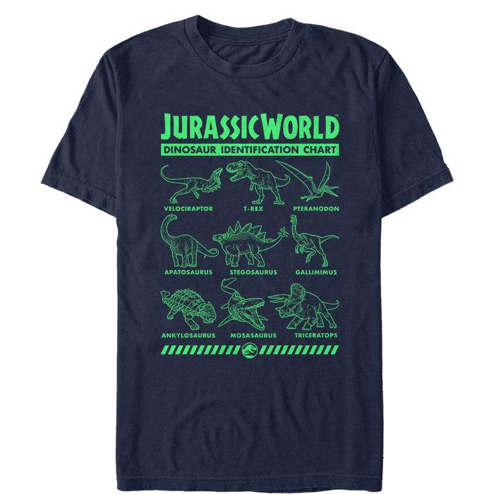 fifth sun Men's Jurassic World: Fallen Kingdom Dinosaur Identification Card T-Shirt