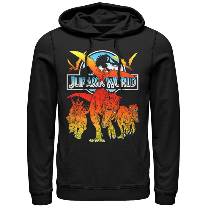 fifth sun Men's Jurassic World: Fallen Kingdom Fire Dinosaurs Pull Over Hoodie