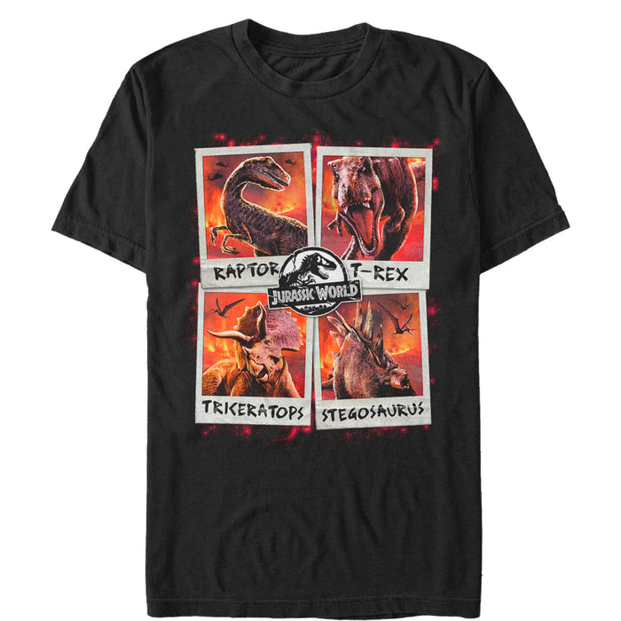 fifth sun Men's Jurassic World: Fallen Kingdom Fire Polaroid T-Shirt