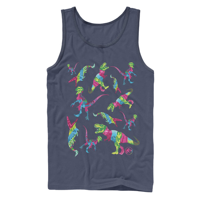 fifth sun Men's Jurassic World: Fallen Kingdom Rainbow Dinosaurs Tank Top