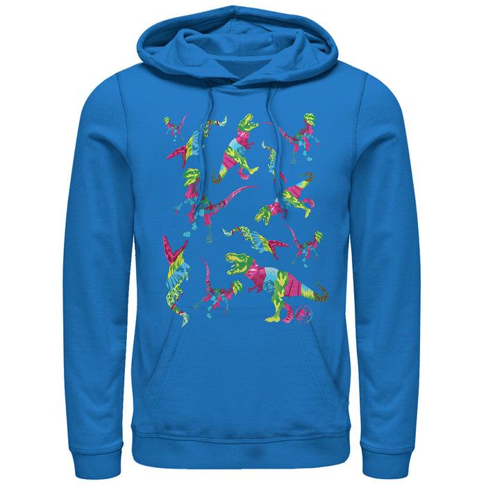 fifth sun Men's Jurassic World: Fallen Kingdom Rainbow Dinosaurs Pull Over Hoodie