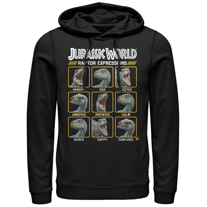 fifth sun Men's Jurassic World: Fallen Kingdom Raptor Expressions Pull Over Hoodie