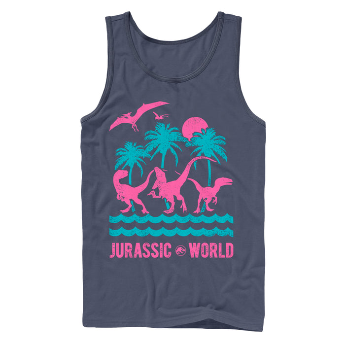 fifth sun Men's Jurassic World: Fallen Kingdom Tropical Dinosaurs Tank Top