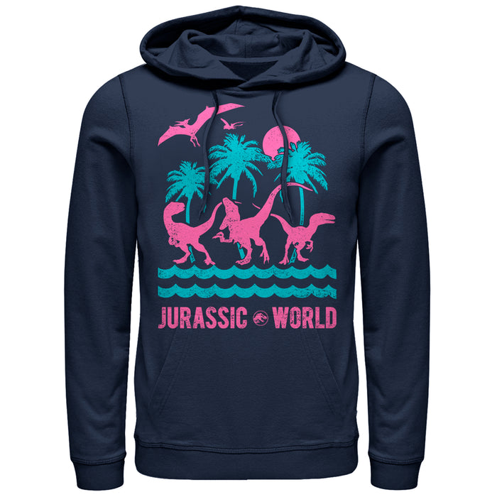 fifth sun Men's Jurassic World: Fallen Kingdom Tropical Dinosaurs Pull Over Hoodie