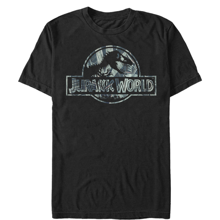 fifth sun Men's Jurassic World Jurassic Worldscale Tropical T. Rex Logo T-Shirt
