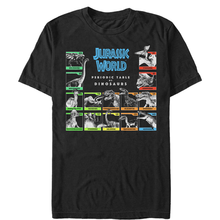 fifth sun Men's Jurassic World Periodic Table of Dinosaurs T-Shirt