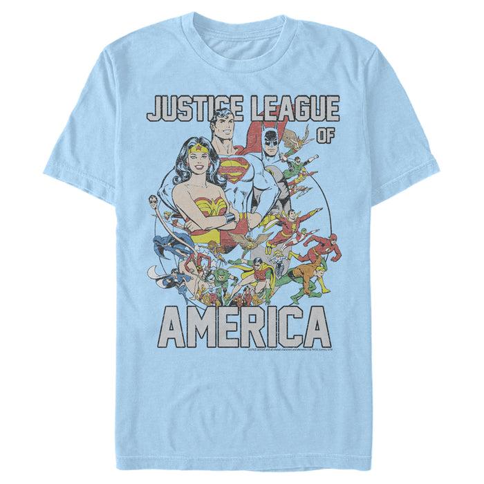 fifth sun Men's Justice League Character Collage T-Shirt