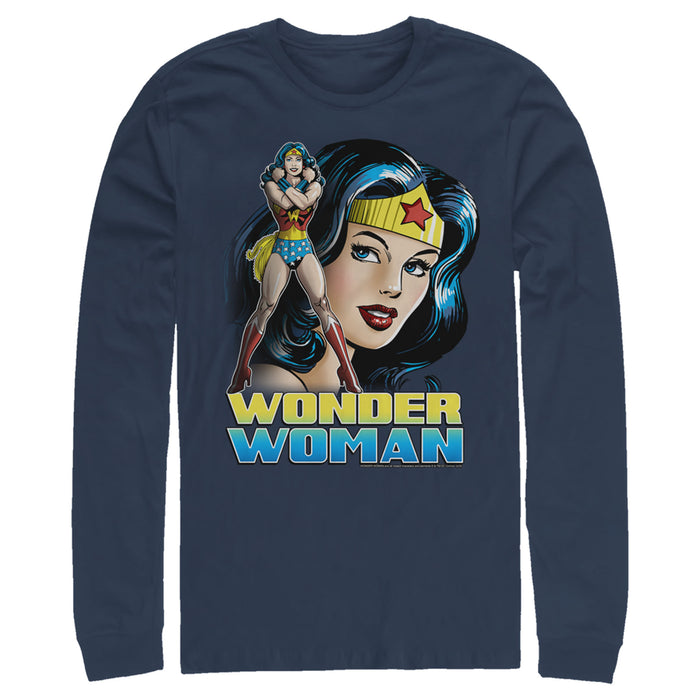 fifth sun Men's Justice League Classic Portrait Long Sleeve Shirt