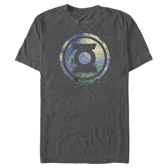Fifth Sun Men's Justice League Green Lantern Starry Night Logo T-Shirt