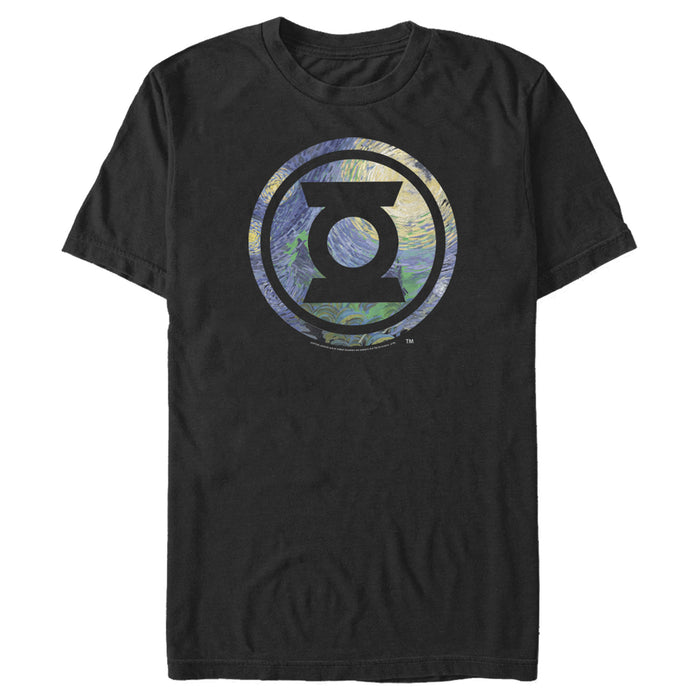 fifth sun Men's Justice League Green Lantern Starry Night Logo T-Shirt