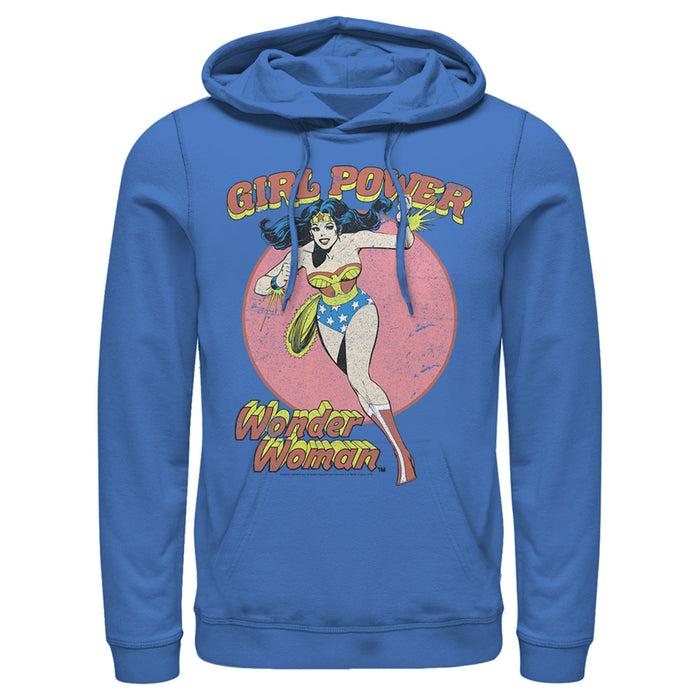 fifth sun Men's Justice League Running Girl Power Text Poster Pull Over Hoodie