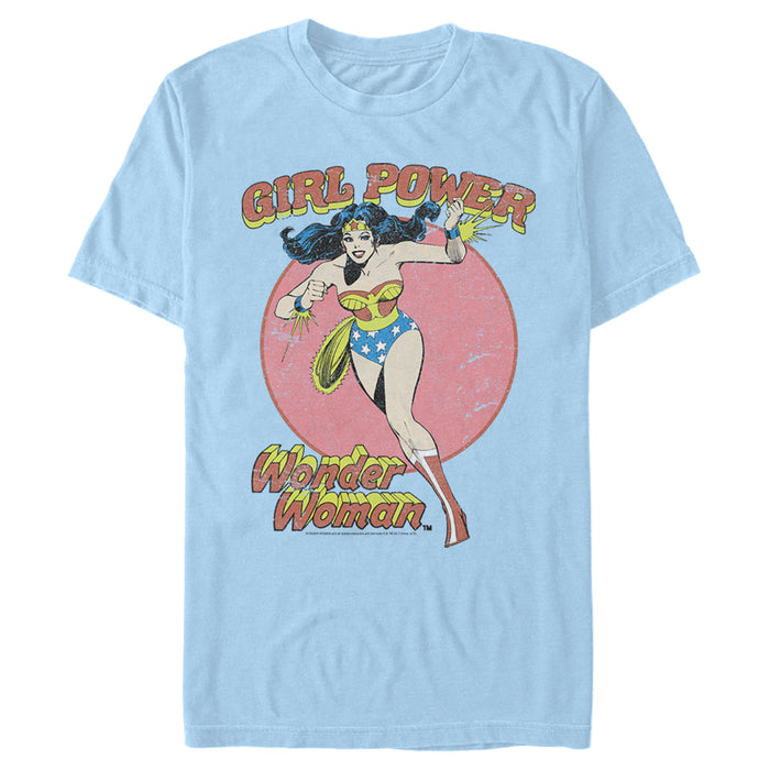 fifth sun Men's Justice League Running Girl Power Text Poster T-Shirt