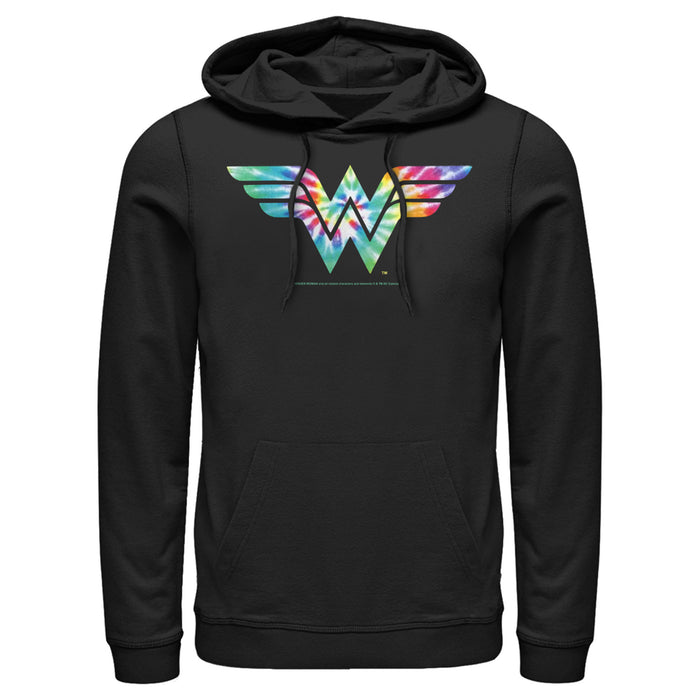 fifth sun Men's Justice League Tie Dye Logo Pull Over Hoodie