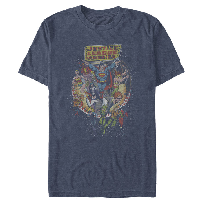 Fifth Sun Men's Justice League Vintage Hero Collage T-Shirt