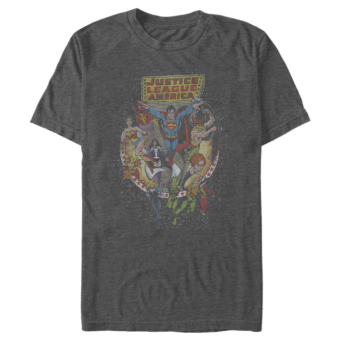 Fifth Sun Men's Justice League Vintage Hero Collage T-Shirt