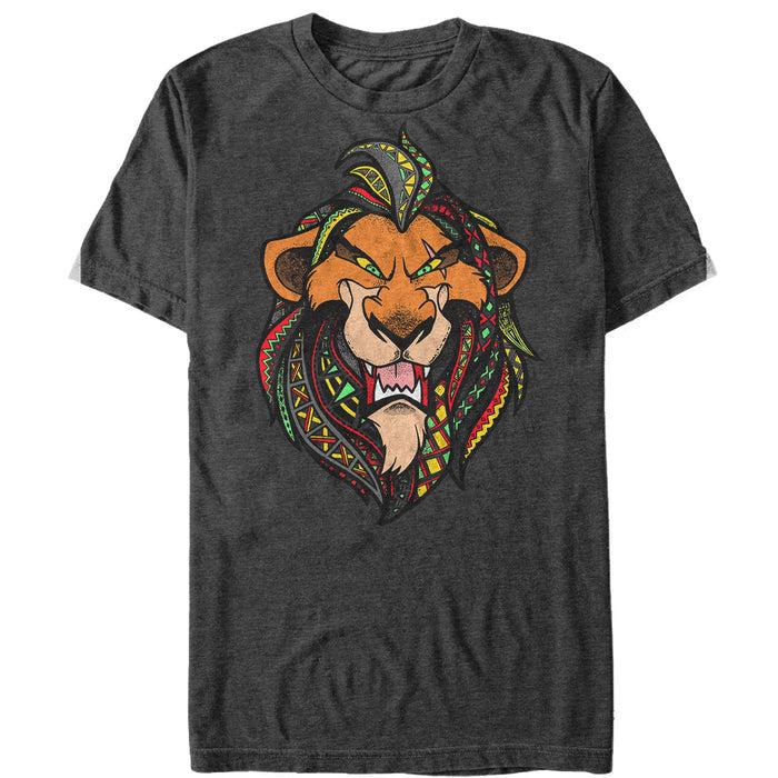 fifth sun Men's Lion King Artistic Roar Scar Decorative Lions Mane T-Shirt