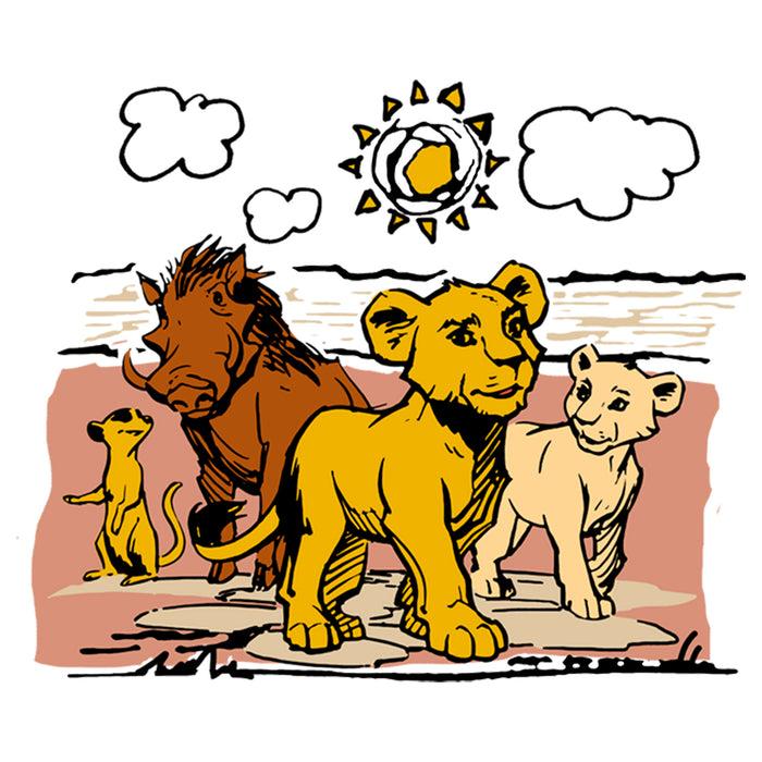 Fifth Sun Men's Lion King Best Friends Cartoon Baseball Tee