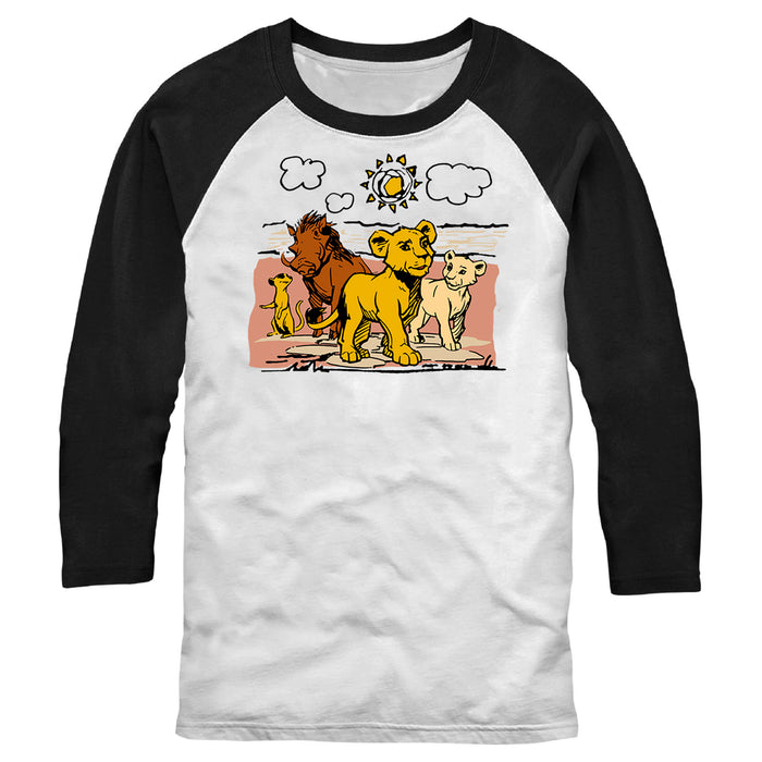 fifth sun Men's Lion King Best Friends Cartoon Baseball Tee