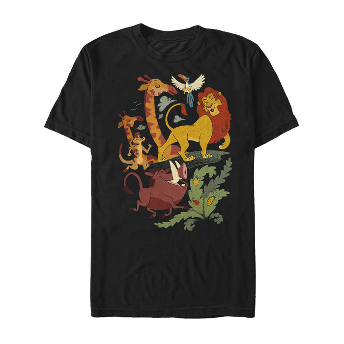 fifth sun Men's Lion King Cartoon Jungle Friends T-Shirt