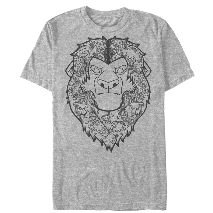 fifth sun Men's Lion King Mufasa Decorative Mane T-Shirt