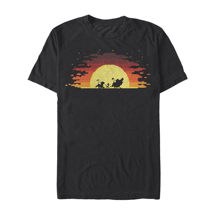 fifth sun Men's Lion King Pixel Sunset Trio T-Shirt