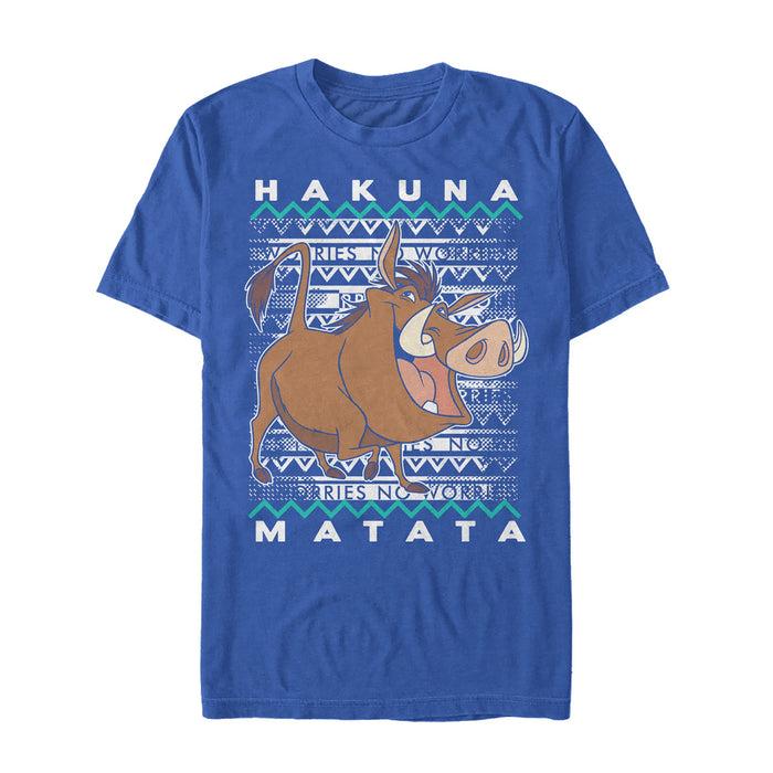 fifth sun Men's Lion King Pumbaa Diagonal Stripe T-Shirt