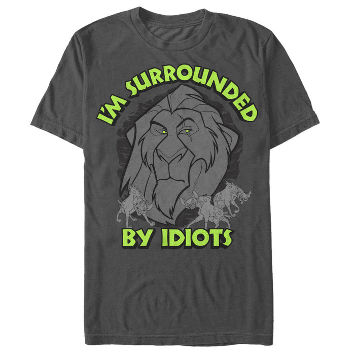 fifth sun Men's Lion King Scar I'm Surrounded By Idiots Hyenas T-Shirt