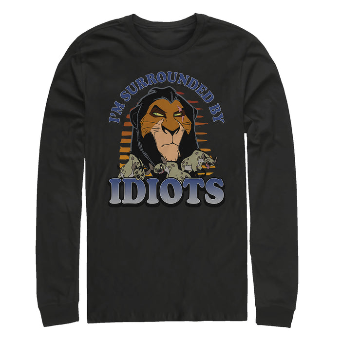 fifth sun Men's Lion King Scar Surrounded By Idiots Sunset Long Sleeve Shirt
