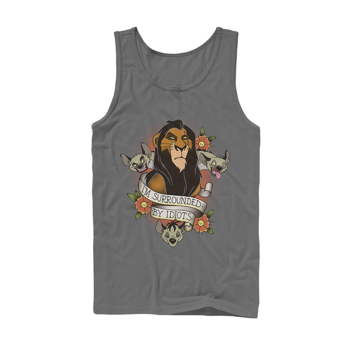 Fifth Sun Men's Lion King Scar Surrounded By Idiots Tattoo Tank Top