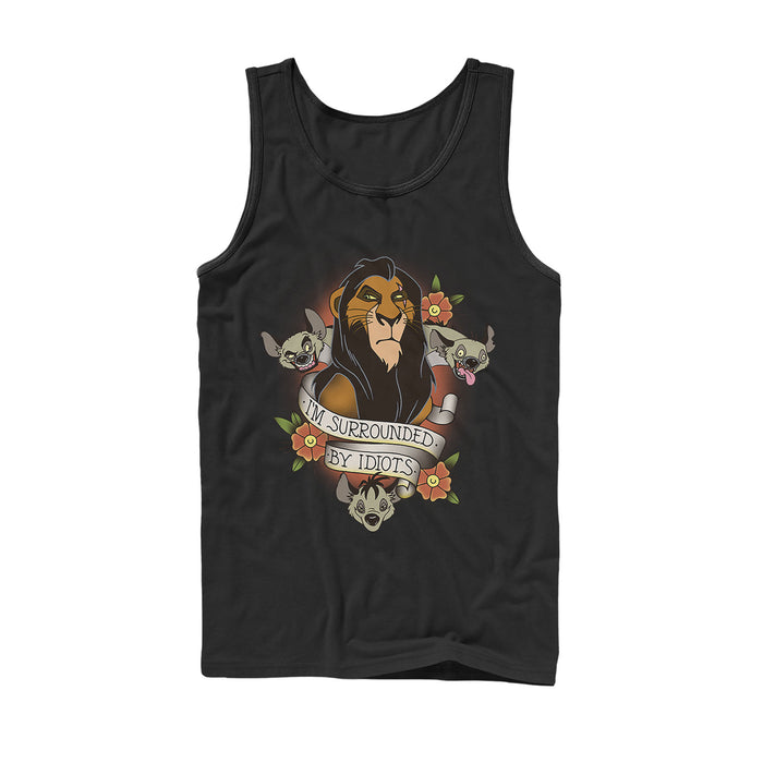 Fifth Sun Men's Lion King Scar Surrounded By Idiots Tattoo Tank Top