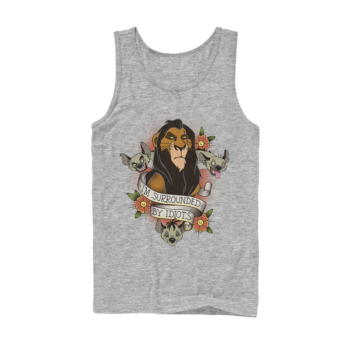 Fifth Sun Men's Lion King Scar Surrounded By Idiots Tattoo Tank Top