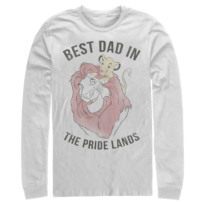 fifth sun Men's Lion King Simba and Mufasa Best Dad in the Pride Lands Long Sleeve Shirt