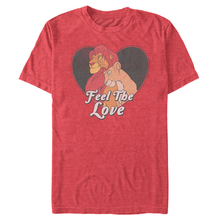 fifth sun Men's Lion King Simba and Nala Valentine Feel the Love T-Shirt