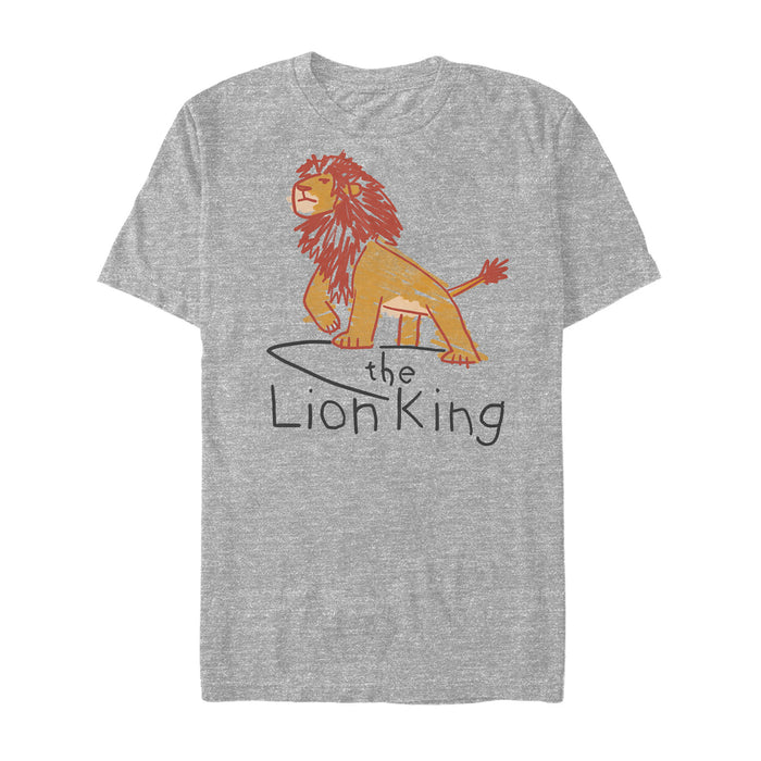 fifth sun Men's Lion King Simba Cartoon Scrawl T-Shirt
