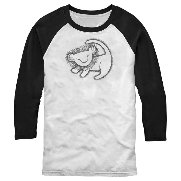 fifth sun Men's Lion King Simba Cave Painting Baseball Tee