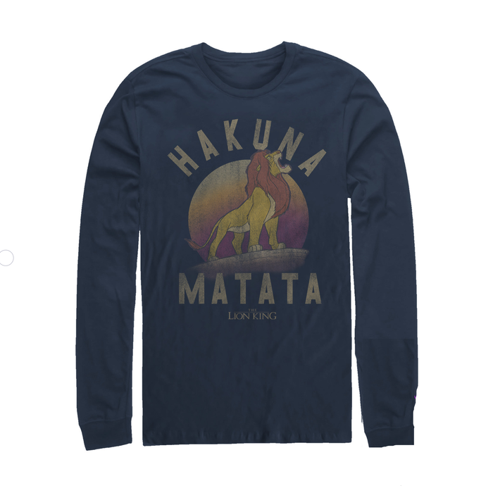 fifth sun Men's Lion King Simba Hakuna Matata Long Sleeve Shirt