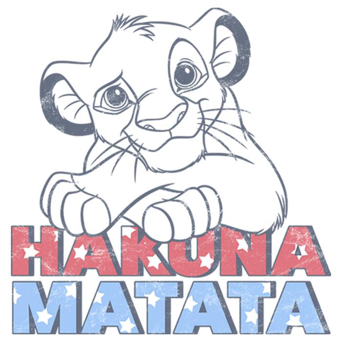 Fifth Sun Men's Lion King Simba Hakuna Matata Stars And Stripes T-Shirt