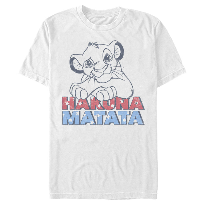 fifth sun Men's Lion King Simba Hakuna Matata Stars and Stripes T-Shirt