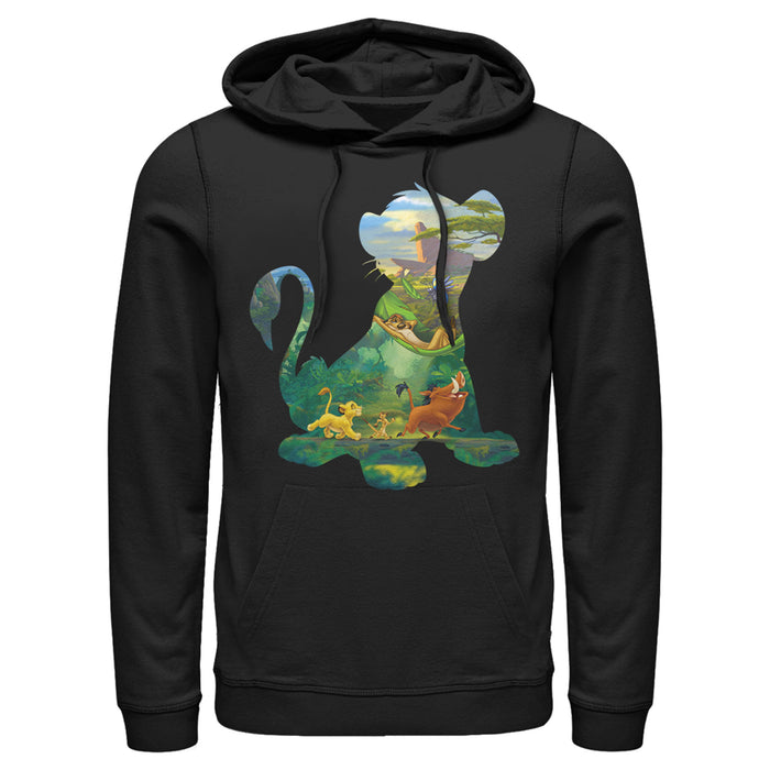 fifth sun Men's Lion King Simba Silhouette Pride Rock Pull Over Hoodie