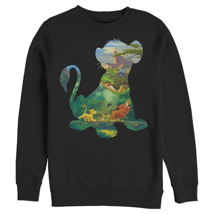fifth sun Men's Lion King Simba Silhouette Pride Rock Sweatshirt